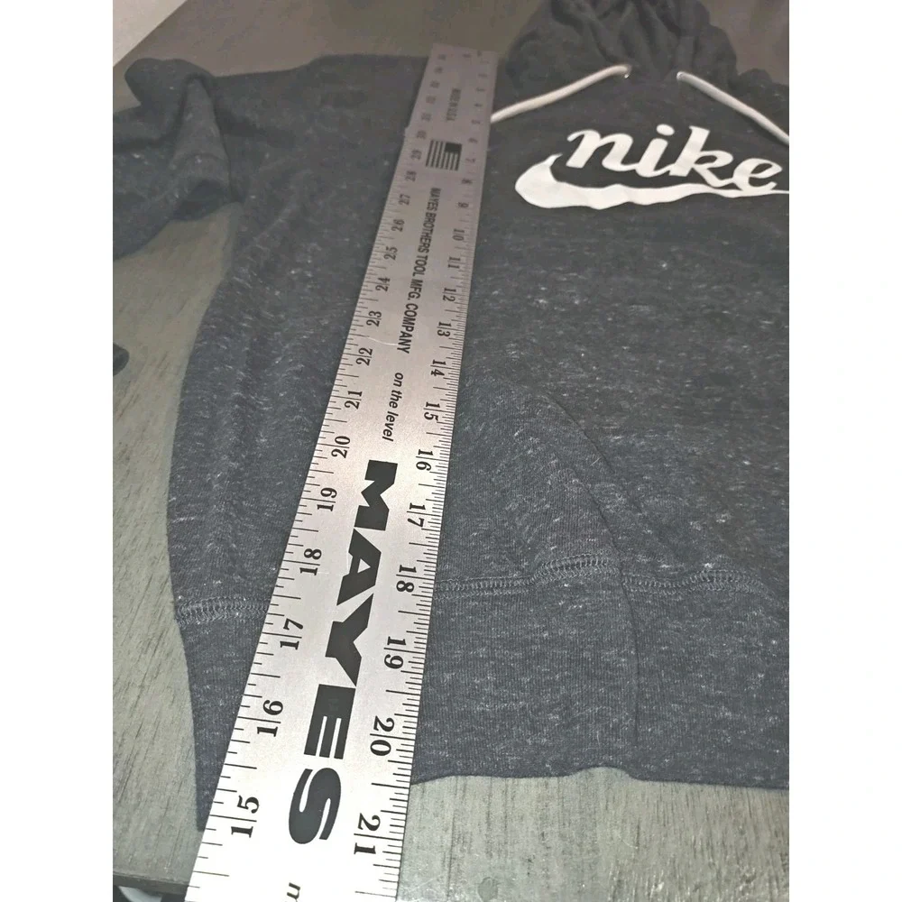 Nike Women's Sportswear Gym dark gray heather Light hoodie,Size Medium - Picture 4 of 9